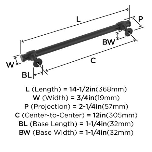Winsome Zinc Matte Black Appliance Pull 4