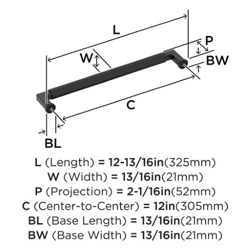 Ballard Zinc Matte Black Appliance Pull 3