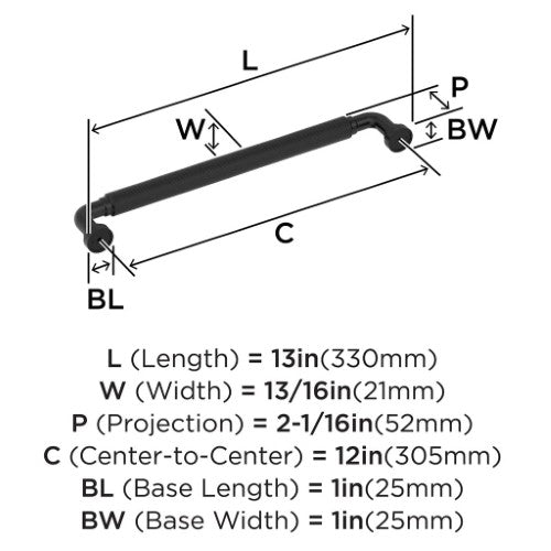 Collet Zinc Matte Black Appliance Pull 3