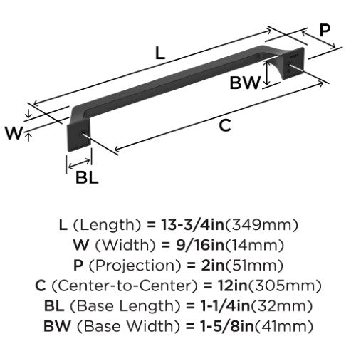 Exceed Zinc Matte Black Appliance Pull 3