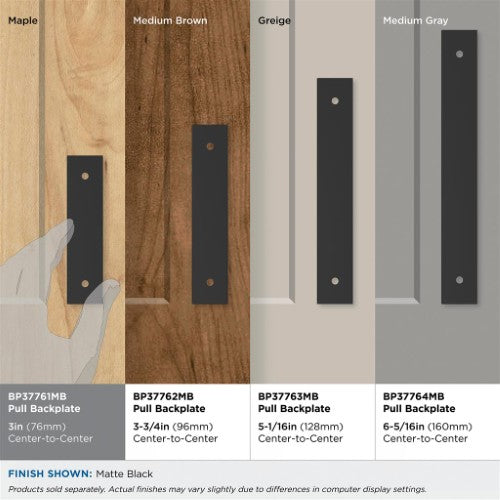 Ladera Zinc Matte Black Cabinet Backplate 43