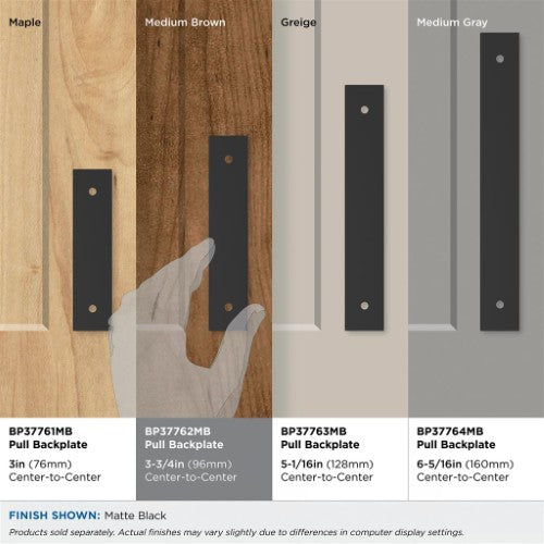 Ladera Zinc Matte Black Cabinet Backplate 44