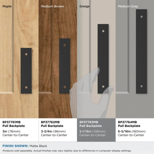 Ladera Zinc Matte Black Cabinet Backplate 45