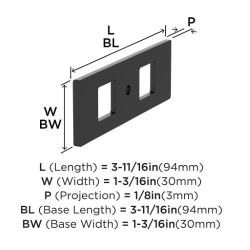 Medora Zinc Matte Black Cabinet Backplate 2