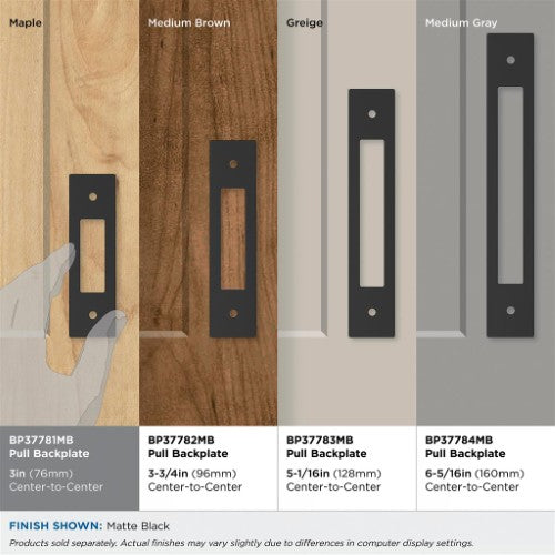 Medora Zinc Matte Black Cabinet Backplate 45