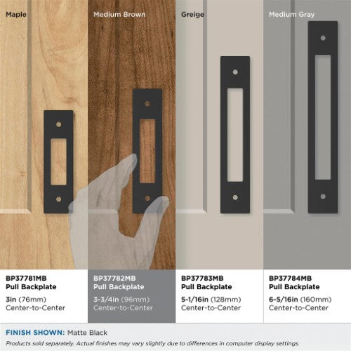 Medora Zinc Matte Black Cabinet Backplate 46