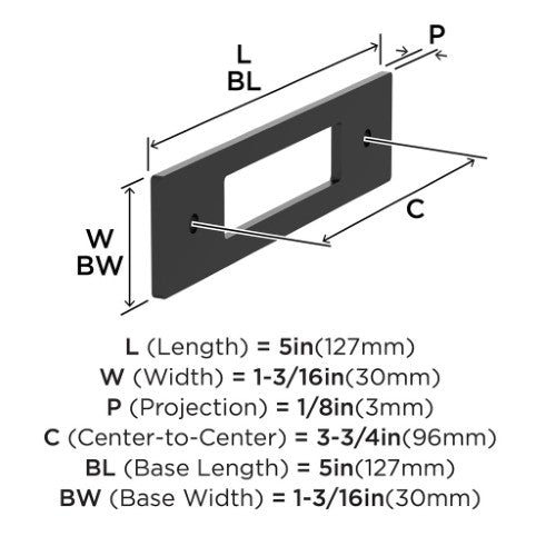 Medora Zinc Matte Black Cabinet Backplate 15