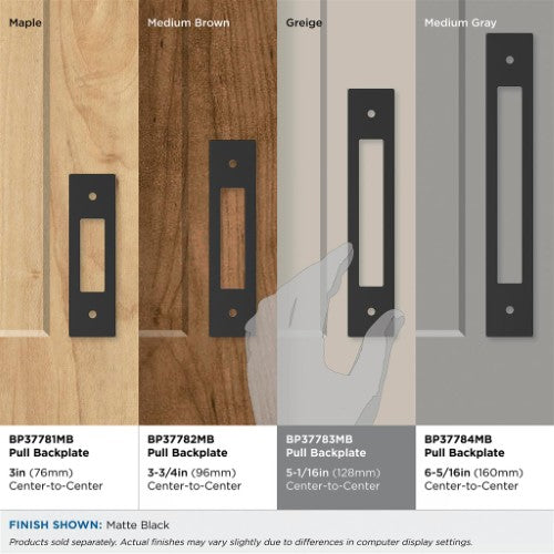 Medora Zinc Matte Black Cabinet Backplate 47
