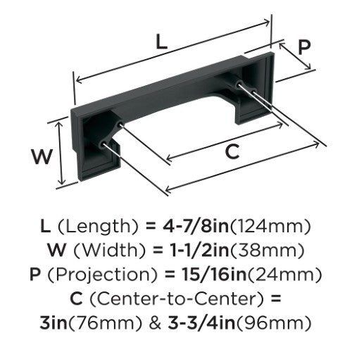 Appoint Zinc Matte Black Cabinet Pull 7