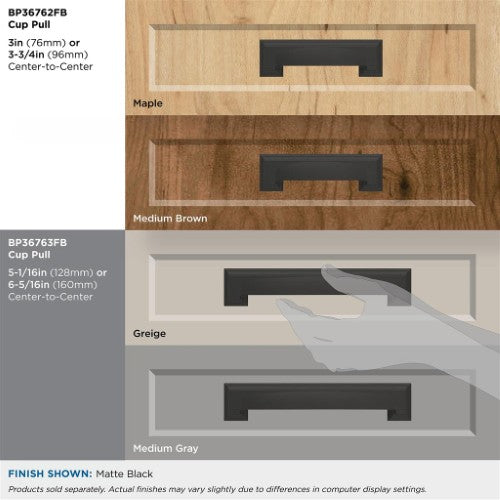 Appoint Zinc Matte Black Cabinet Pull 16
