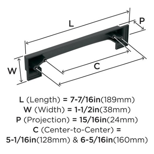 Appoint Zinc Matte Black Cabinet Pull 8