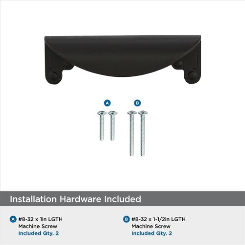 Inspirations Zinc Matte Black Cabinet Pull 3