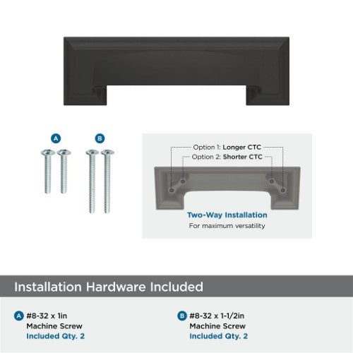 Appoint Zinc Matte Black Cabinet Pull 18