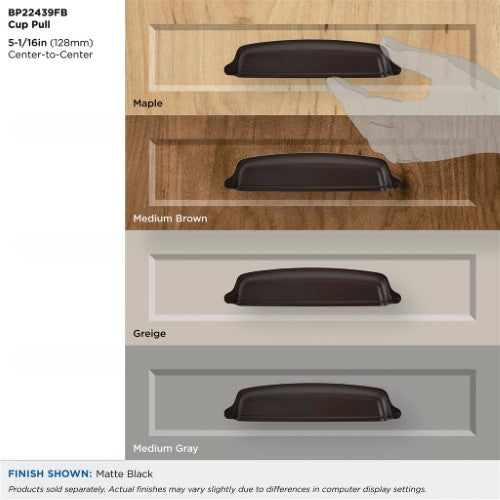 Stature Zinc Matte Black Cabinet Pull 7