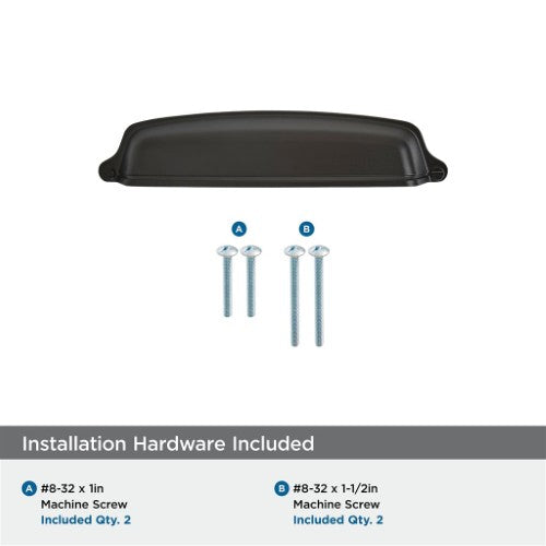 Stature Zinc Matte Black Cabinet Pull 5