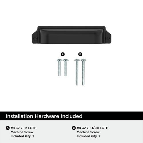 Haven Zinc Matte Black Cabinet Pull 3