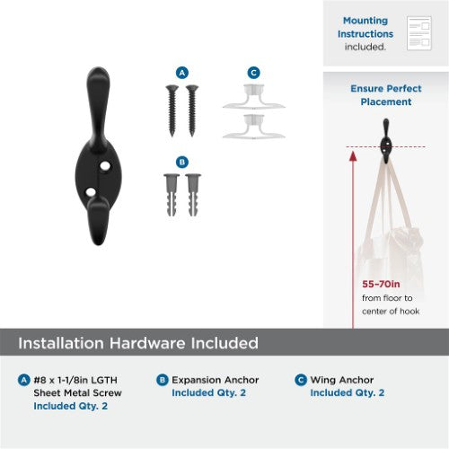 Noble Zinc Matte Black Hook 3