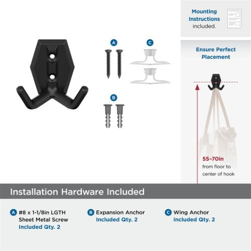 Benton Zinc Matte Black Hook 3