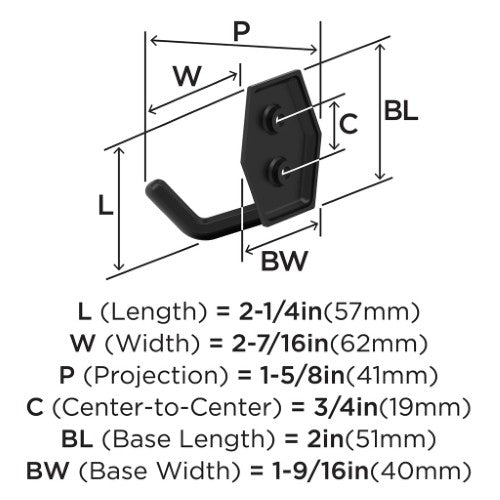 Benton Zinc Matte Black Hook 2