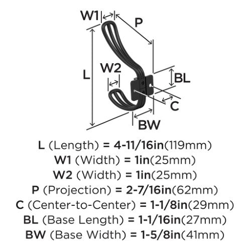 Vinland Zinc Matte Black Hook 2