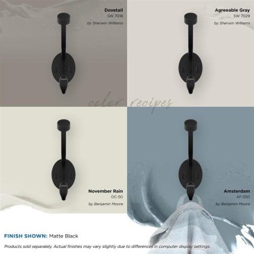 Adare Zinc Matte Black Hook 4