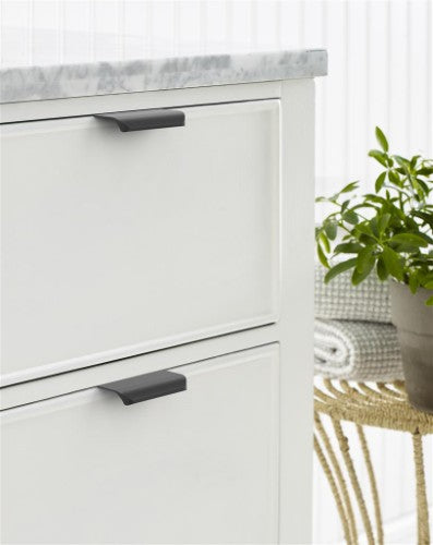 Streamline Tab Zinc Matte Black Cabinet Pull 12