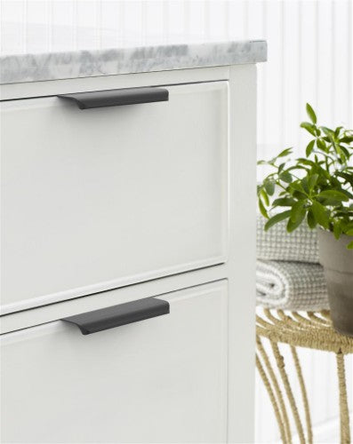 Streamline Tab Zinc Matte Black Cabinet Pull 15
