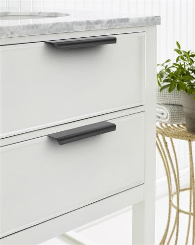 Streamline Tab Zinc Matte Black Cabinet Pull 16