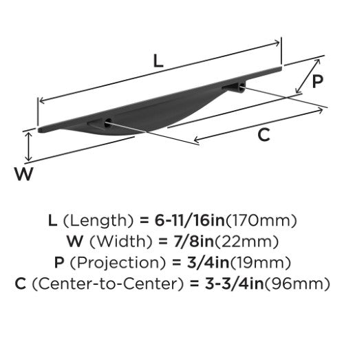 Current Zinc Matte Black Cabinet Pull 6
