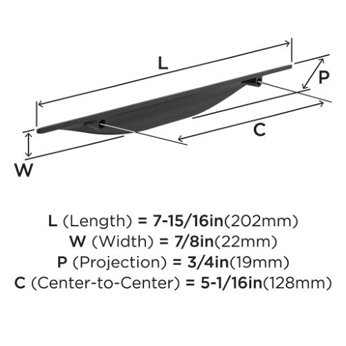 Current Zinc Matte Black Cabinet Pull 7
