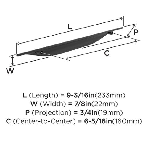 Current Zinc Matte Black Cabinet Pull 8