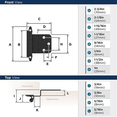 Decorative Hinges Steel Matte Black Cabinet Hinge 2