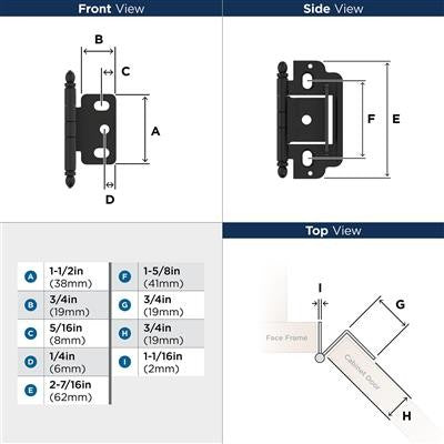 Decorative Hinges Steel Matte Black Cabinet Hinge 3