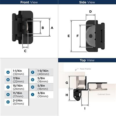Decorative Hinges Steel Matte Black Cabinet Hinge 2
