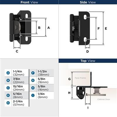 Decorative Hinges Steel Matte Black Cabinet Hinge 2