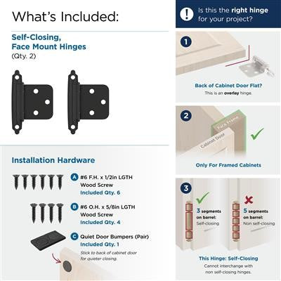 Decorative Hinges Steel Matte Black Cabinet Hinge 3