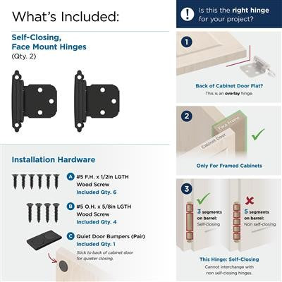 Decorative Hinges Steel Matte Black Cabinet Hinge 3