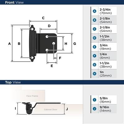 Decorative Hinges Steel Matte Black Cabinet Hinge 2