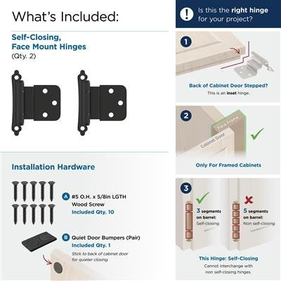 Decorative Hinges Steel Matte Black Cabinet Hinge 3