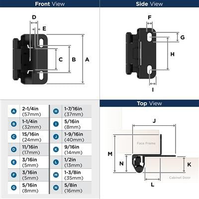 Decorative Hinges Steel Matte Black Cabinet Hinge 2
