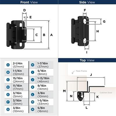 Decorative Hinges Steel Matte Black Cabinet Hinge 2