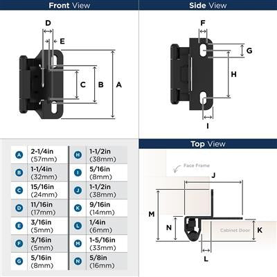 Decorative Hinges Steel Matte Black Cabinet Hinge 2