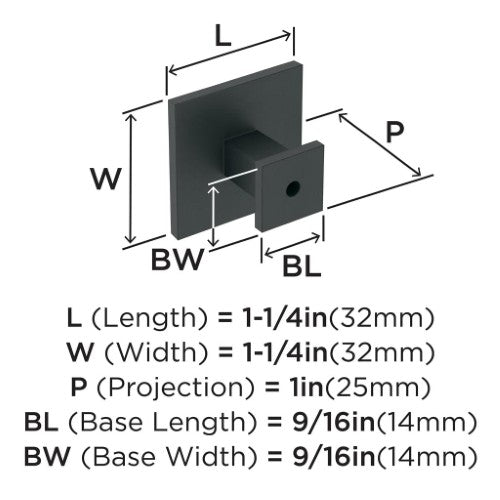 Appoint Zinc Matte Black Cabinet Knob 2
