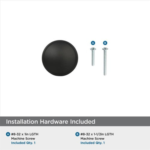 Ravino Zinc Matte Black Cabinet Knob 3