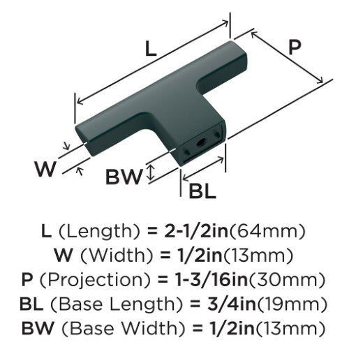 Riva Zinc Matte Black Cabinet Knob 2
