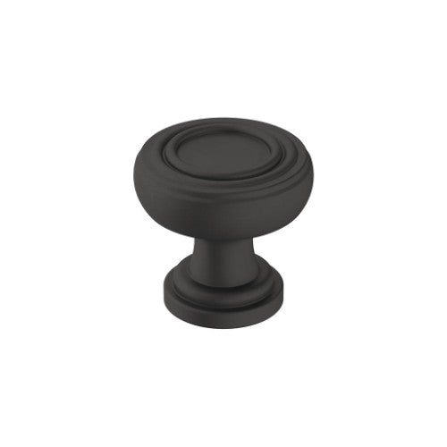 Ville Zinc Matte Black Cabinet Knob 1