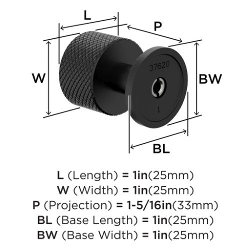 Balata Zinc Matte Black Cabinet Knob 5