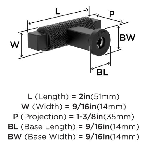 Balata Zinc Matte Black Cabinet Knob 6