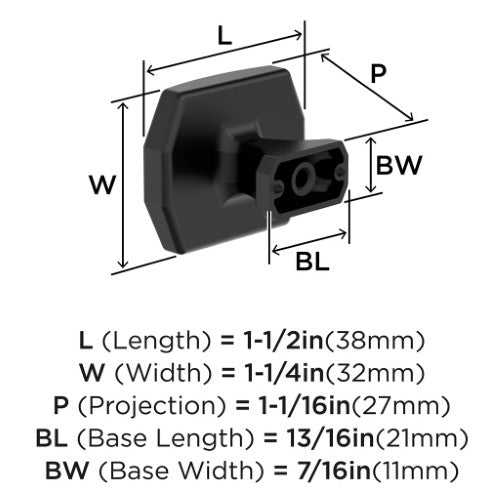 Bellamy Zinc Matte Black Cabinet Knob 2