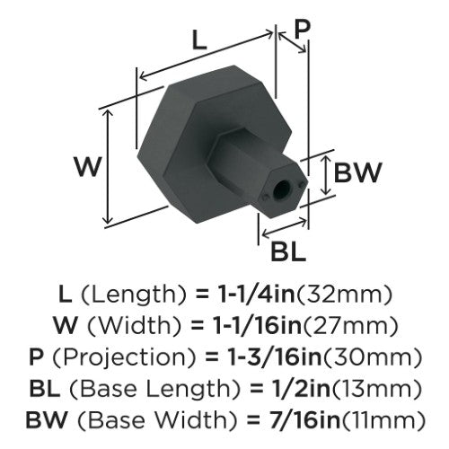 Caliber Zinc Matte Black Cabinet Knob 2